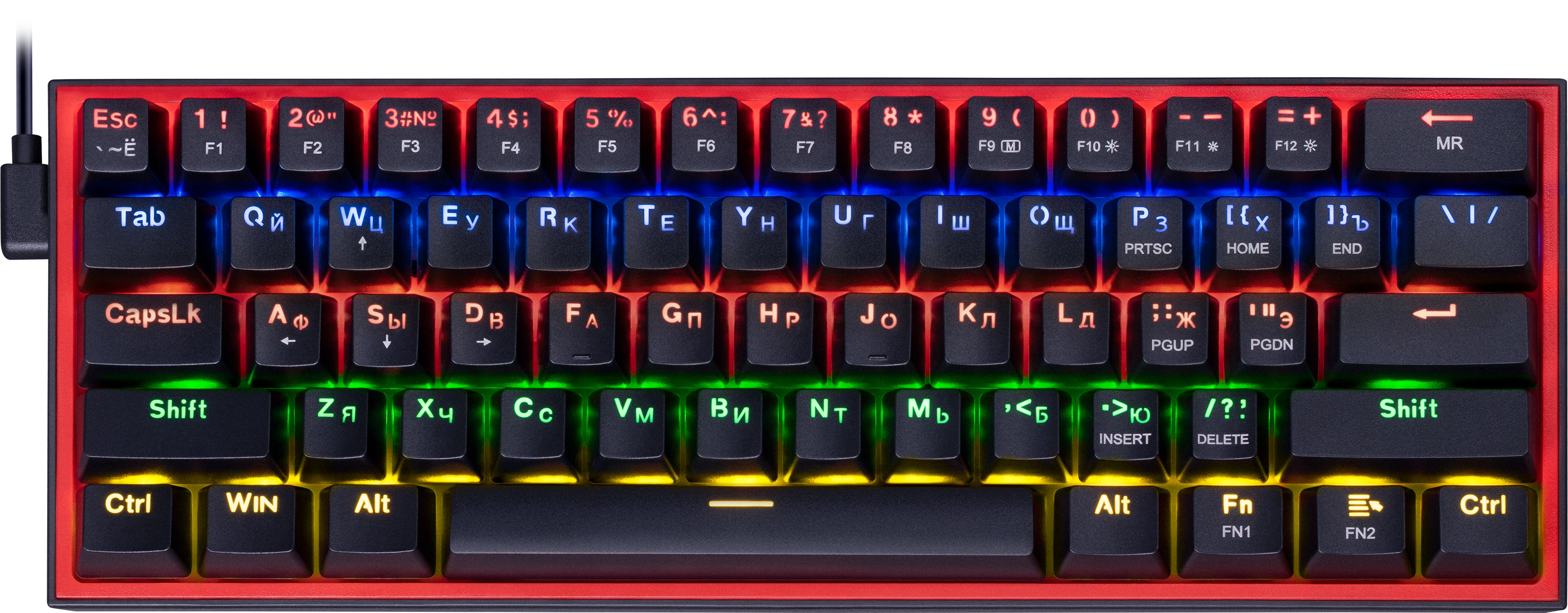 Клавиатура Redragon Fizz, USB, черный/красный (72594)