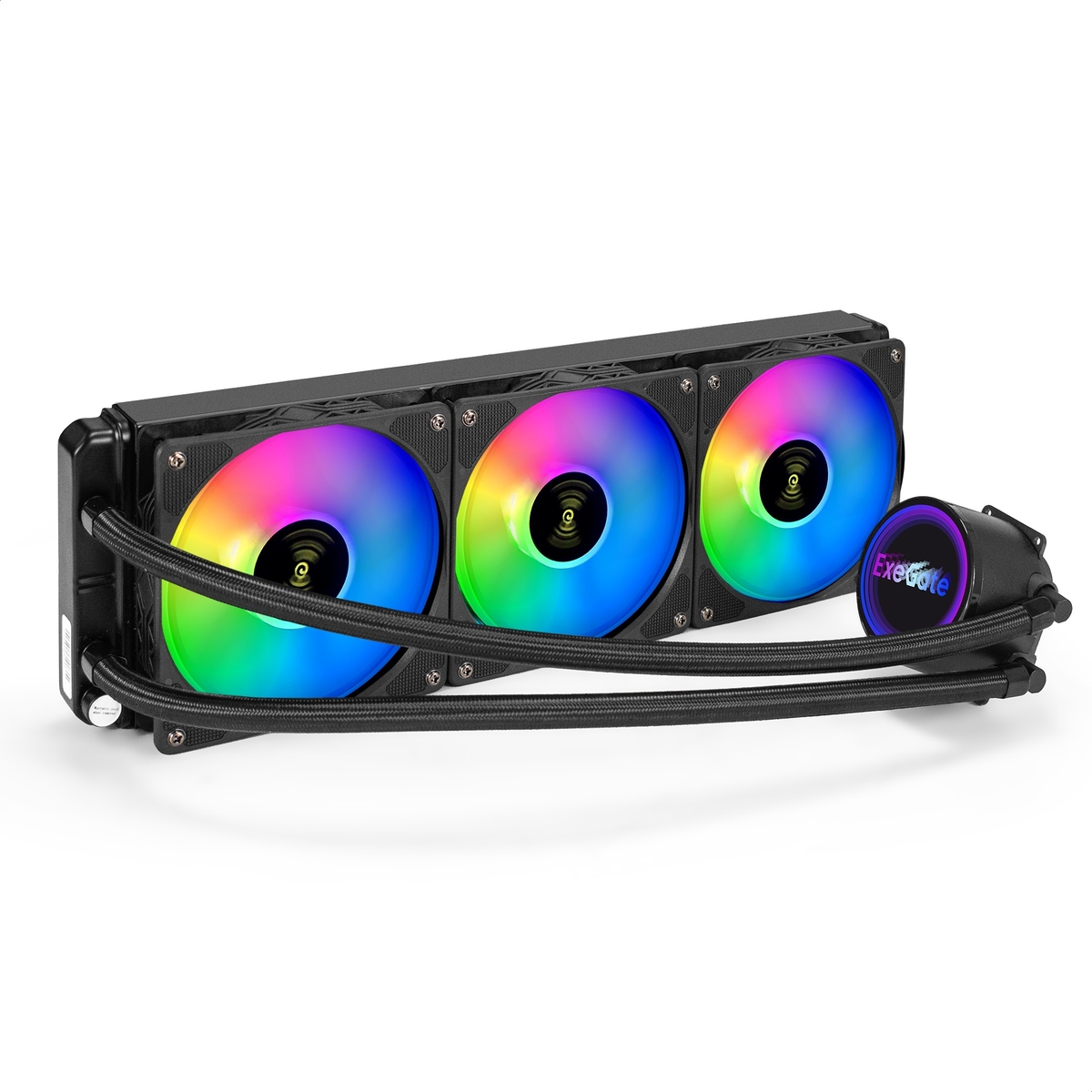 

Жидкостное охлаждение ExeGate BlackWater-360.PWM.RGB для Socket 115x/2066/2011/2011-3/1356/1366/1200/1700/1851/AM5/AM4/AM3/AM3+/FM1/AM2+/FM2/FM2+, 280 Вт, 3x120 мм, RGB LED, черный (EX297325RUS), BlackWater-360.PWM.RGB