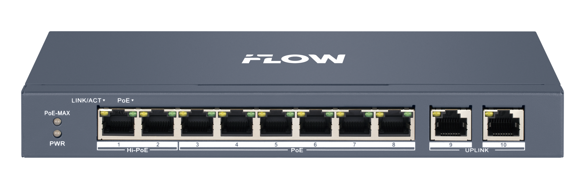 

Коммутатор iFlow F-SW-EM410HPOE-VM, управляемый, кол-во портов: 8x100 Мбит/с, кол-во SFP/uplink: RJ-45 2x1 Гбит/с, PoE: 8x90 Вт (макс. 110 Вт) (F-SW-EM410HPOE-VM), F-SW-EM410HPOE-VM