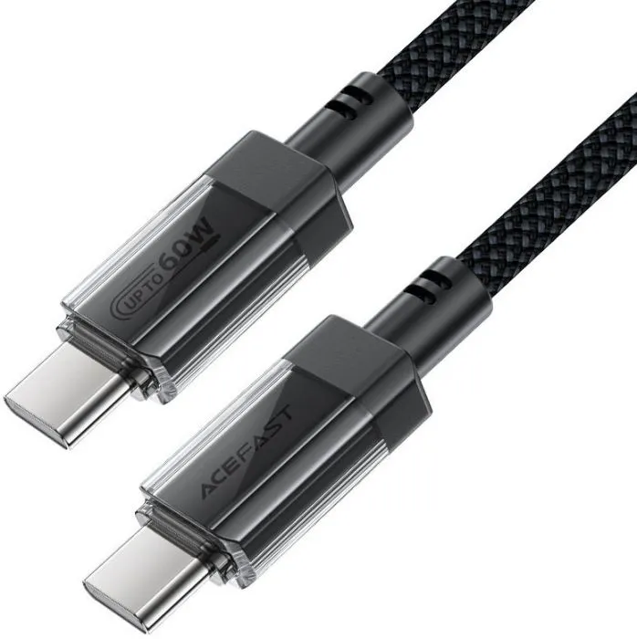

Кабель USB Type-C(m)-USB Type-C(m), 3А, 60 Вт, 1.2 м, черный, ACEFAST (AF-C12-03-BK)