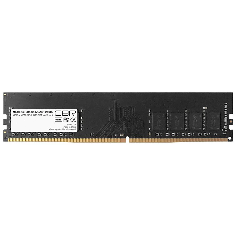 

Память DDR4 DIMM 32Gb, 2666MHz, CL19, 1.2V, CBR (CD4-US32G26M19-00S) Retail, CD4-US32G26M19-00S