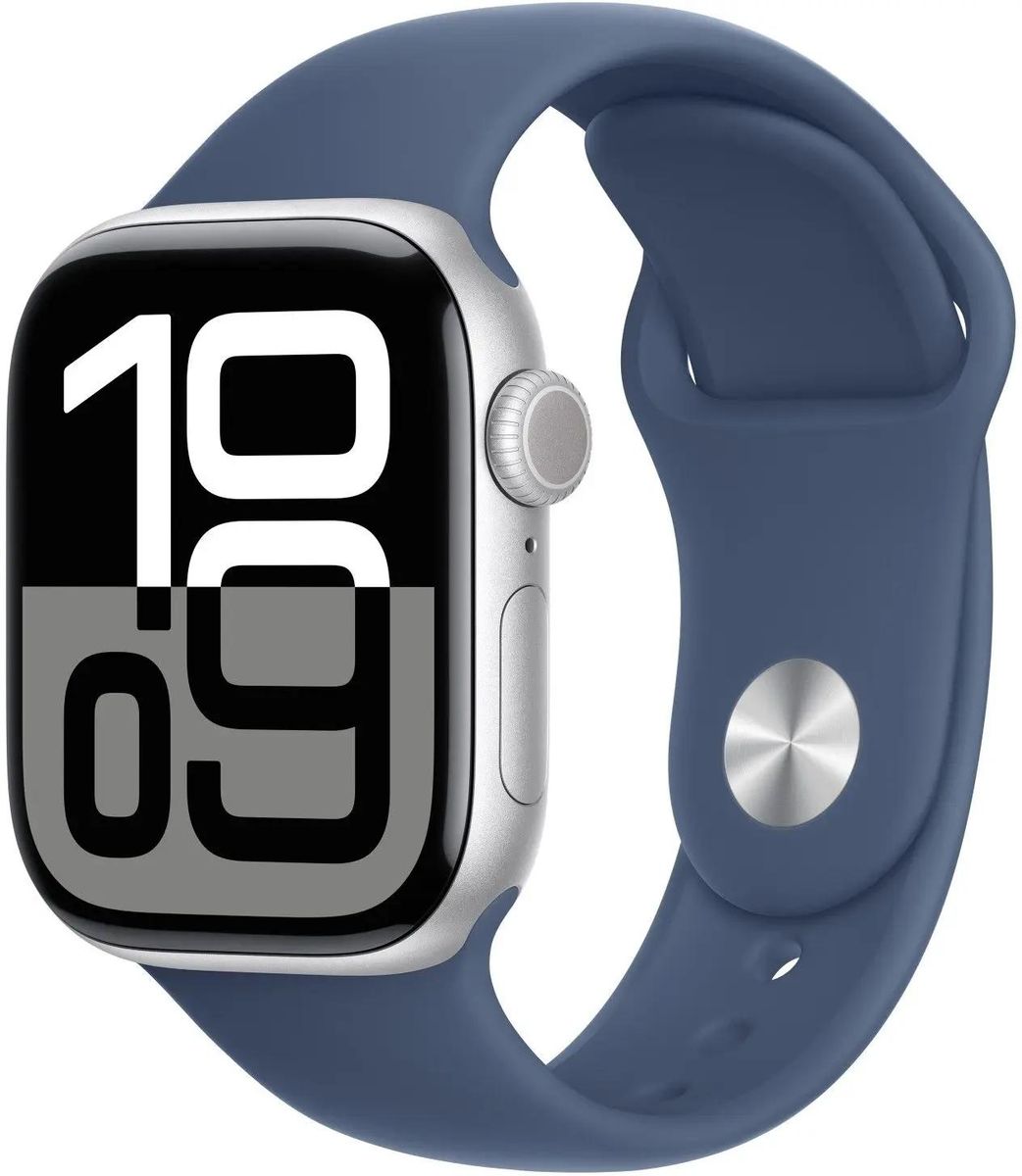 

Смарт-часы Apple Watch Series 10 A2997, 1.96" OLED, серебристый/синий (MWWA3LW/A), Watch Series 10 A2997