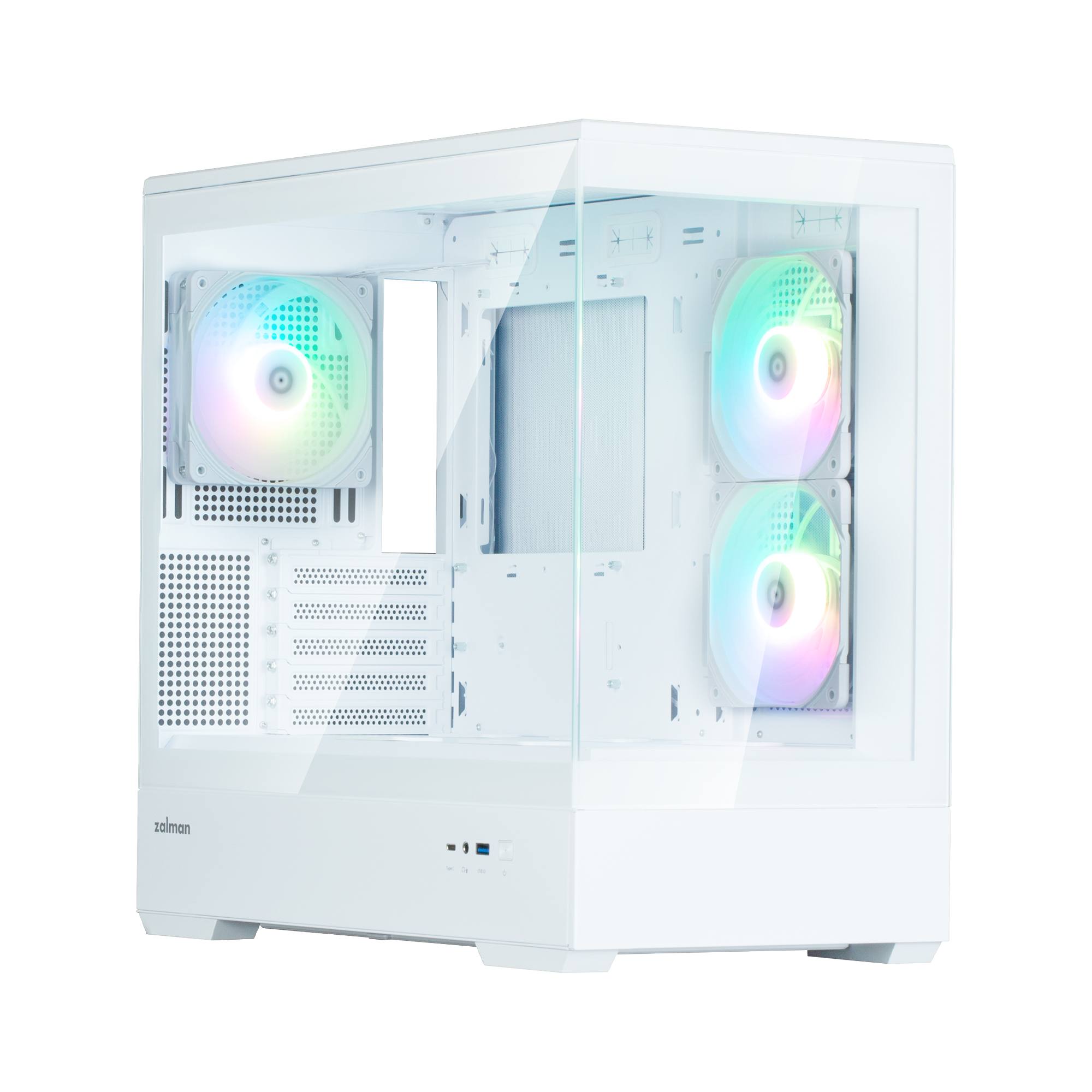 

Корпус Zalman P30 White V2, mATX, Mini-Tower, USB 3.0, USB Type-C, RGB подсветка, белый, без БП (P30 White V2), P30 White V2