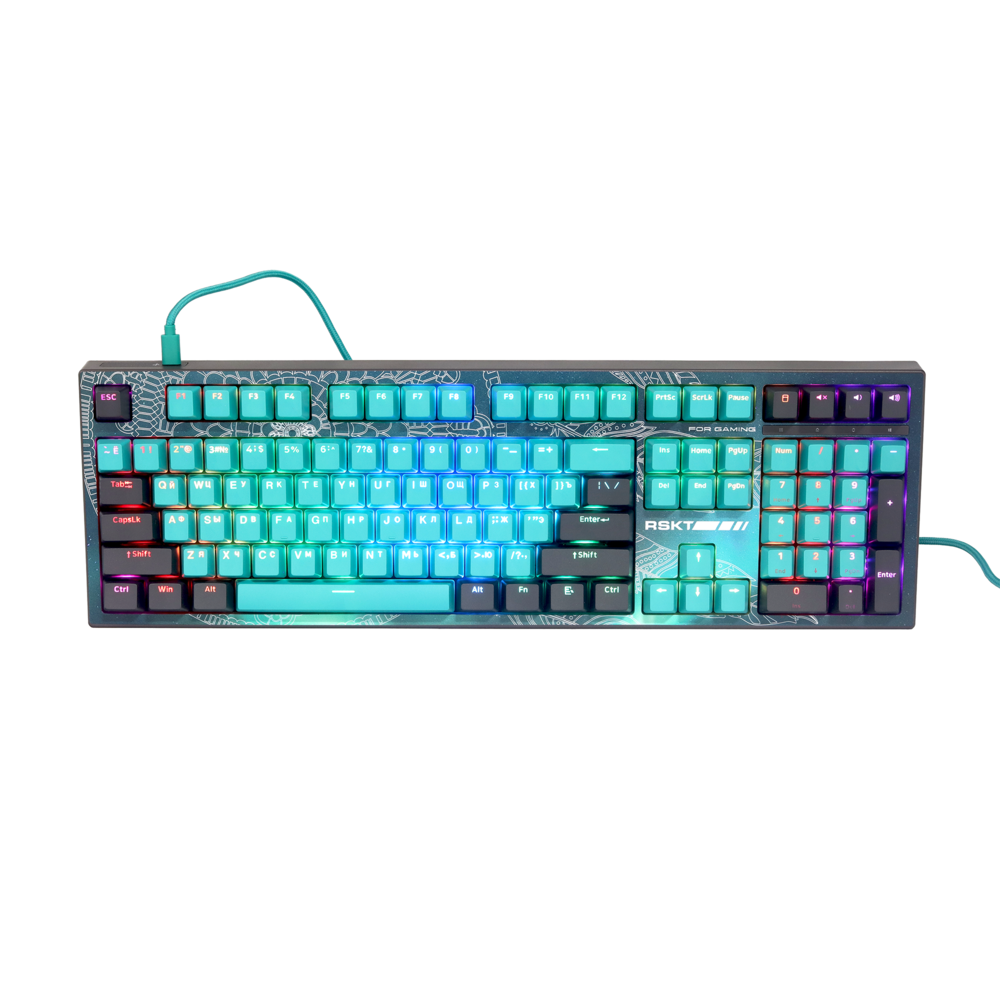 Клавиатура Raskat KM002 UV Green, USB, зеленый/серый (KM002 UV Green)