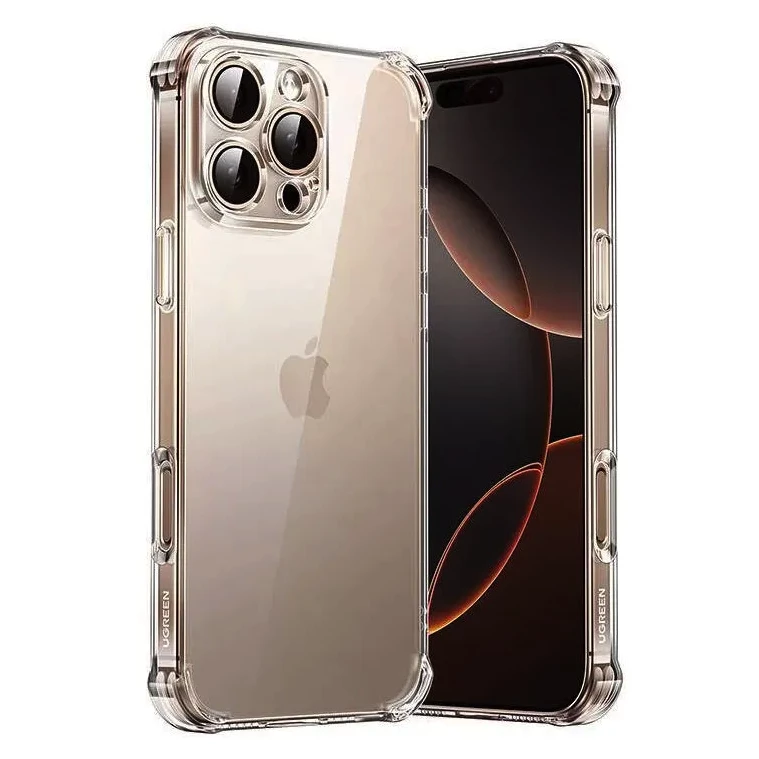 

Чехол-накладка UGREEN CA104 для смартфона Apple iPhone 16 Pro Max, силикон, прозрачный (45916)