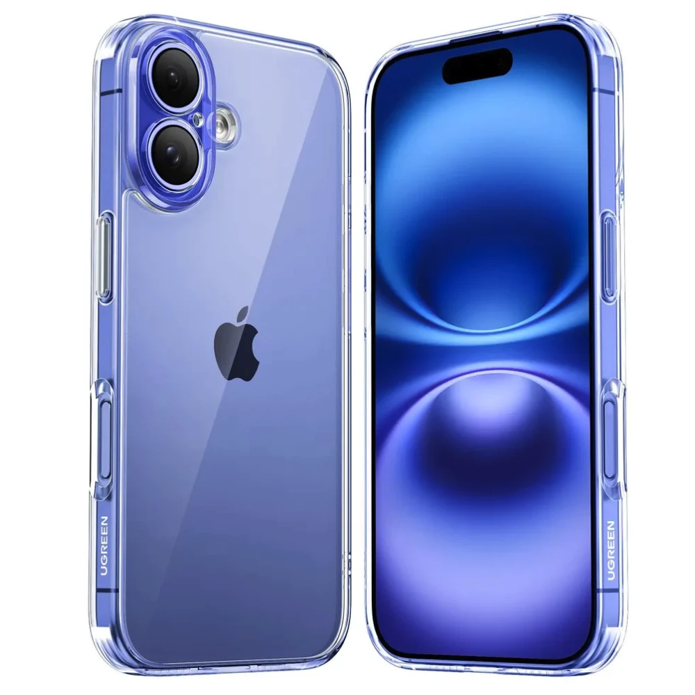 

Чехол-накладка UGREEN CA106 для смартфона Apple iPhone 16 Plus, поликарбонат, прозрачный (45918)