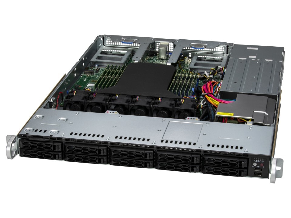 Серверная платформа SuperMicro 1115CS-TNR, 1xSocket SP5, 12xDDR5, 10x2.5 HDD HS, Redundant 2x860 Вт 1U (AS -1115CS-TNR)