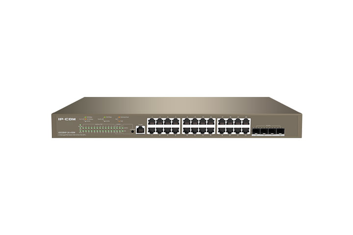 

Коммутатор IP-Com G5328XP-24-410W, управляемый, кол-во портов: 24x1 Гбит/с, кол-во SFP/uplink: SFP+ 4x10 Гбит/с, установка в стойку, PoE: 24x30 Вт (макс. 370 Вт) (G5328XP-24-410W), G5328XP-24-410W