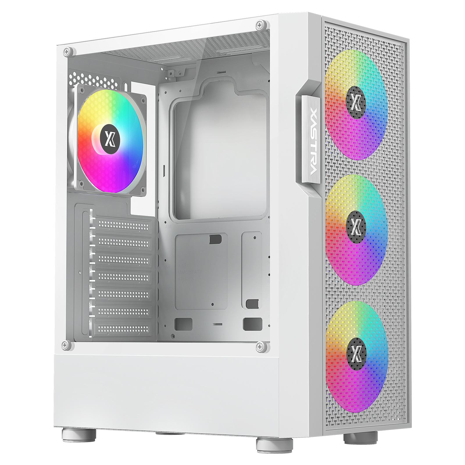 

Корпус XASTRA A302, ATX, Midi-Tower, USB 3.0, RGB подсветка, белый, без БП (A302-WH-FC120FRGB-4F-GL), A302