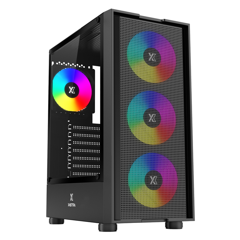 

Корпус XASTRA A301, ATX, Midi-Tower, USB 3.0, RGB подсветка, черный, без БП (A301-BK-FC120FRGB-4F-GL), A301