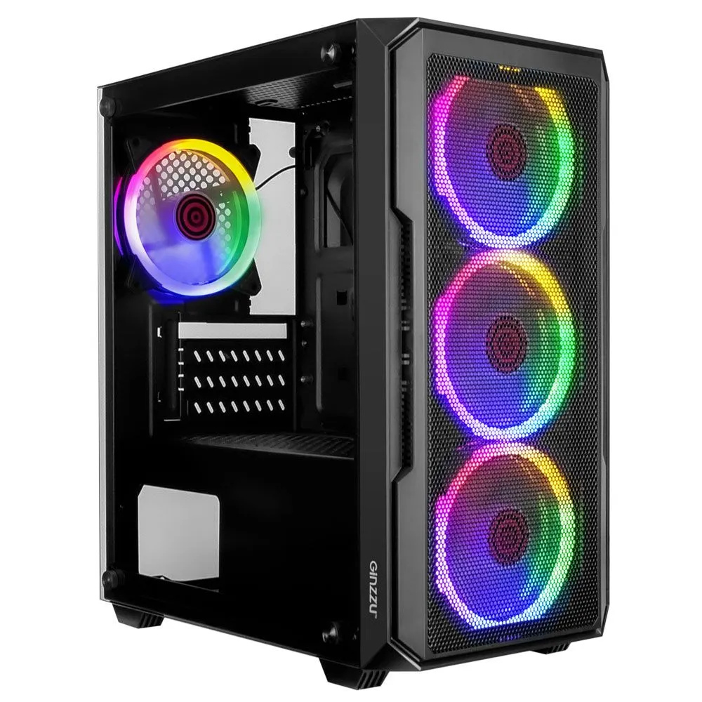

Корпус Ginzzu CL680, mATX, Mini-Tower, USB 3.0, RGB подсветка, черный, без БП (CL680), CL680