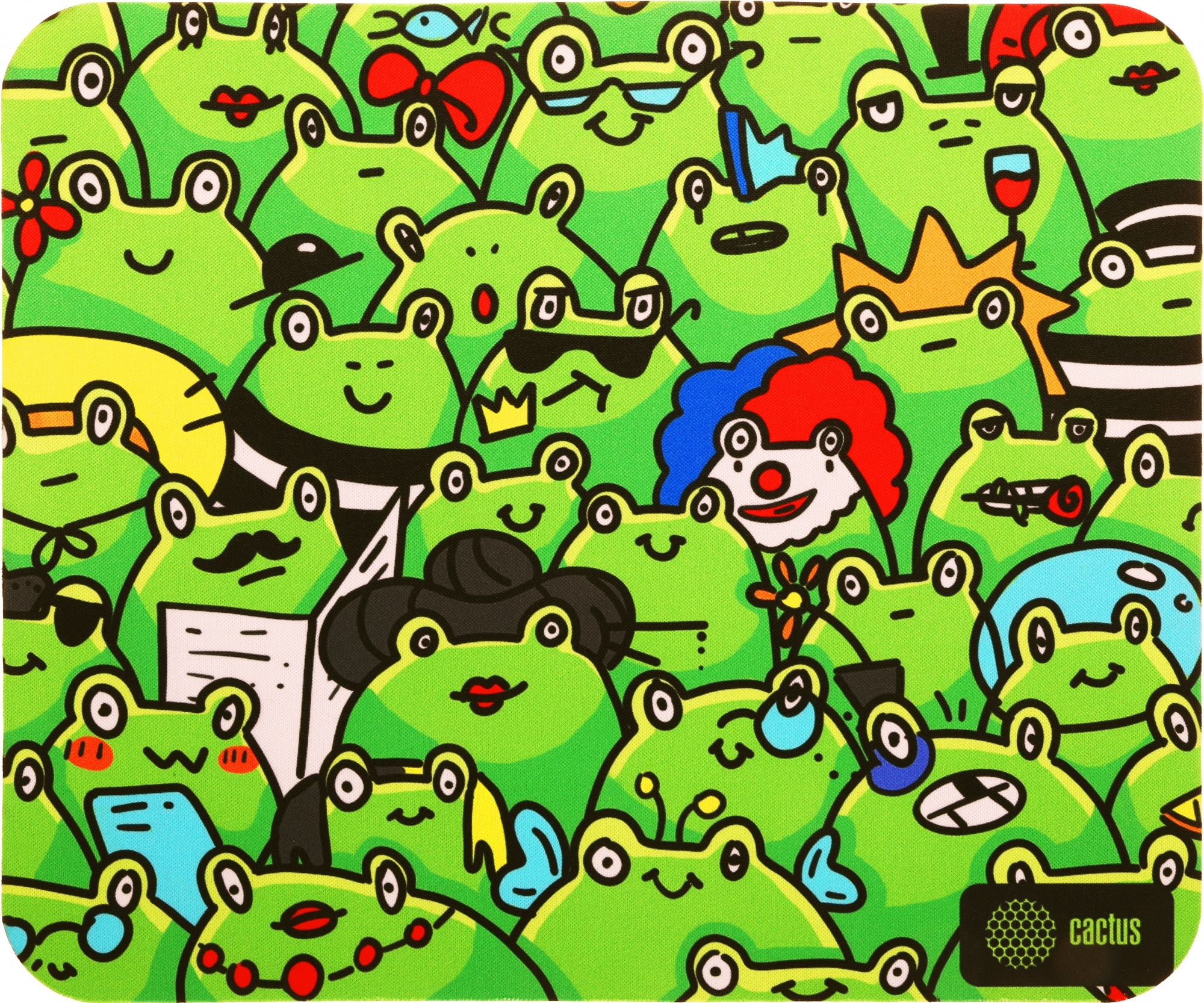 

Коврик для мыши Cactus Frogs, игровой, 300x250x3мм, принт (CS-MPC-D09M), Frogs