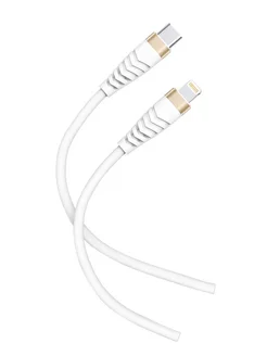 

Кабель USB Type-C(m)-Lightning 8-pin(m), экранированный, быстрая зарядка, 3А, 2 м, белый, EOFE CL52 (CL52 WHITE), CL52