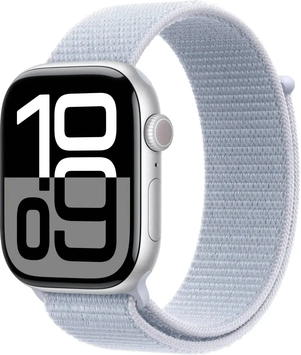 

Смарт-часы Apple Watch Series 10 A2999, 46мм, 1.96" OLED, голубой/серебристый (MWWN3LW/A), Watch Series 10 A2999, 46мм