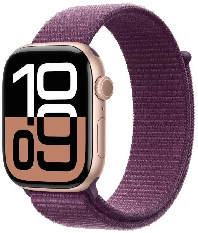 

Смарт-часы Apple Watch Series 10 A2999, 46мм, 1.96" OLED, розовое золото/сливовый (MWWV3LW/A), Watch Series 10 A2999, 46мм