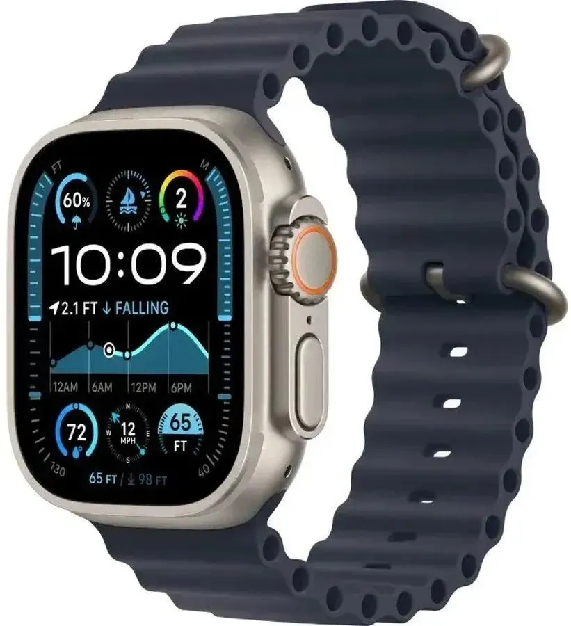 

Смарт-часы Apple Watch Ultra 2 2024 A2986, 49мм OLED, синий/титан (MX4D3ZP/A), Watch Ultra 2 2024 A2986, 49мм