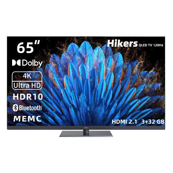 Телевизор 65" Hikers 65HAQ12, 3840x2160, черный/серебристый