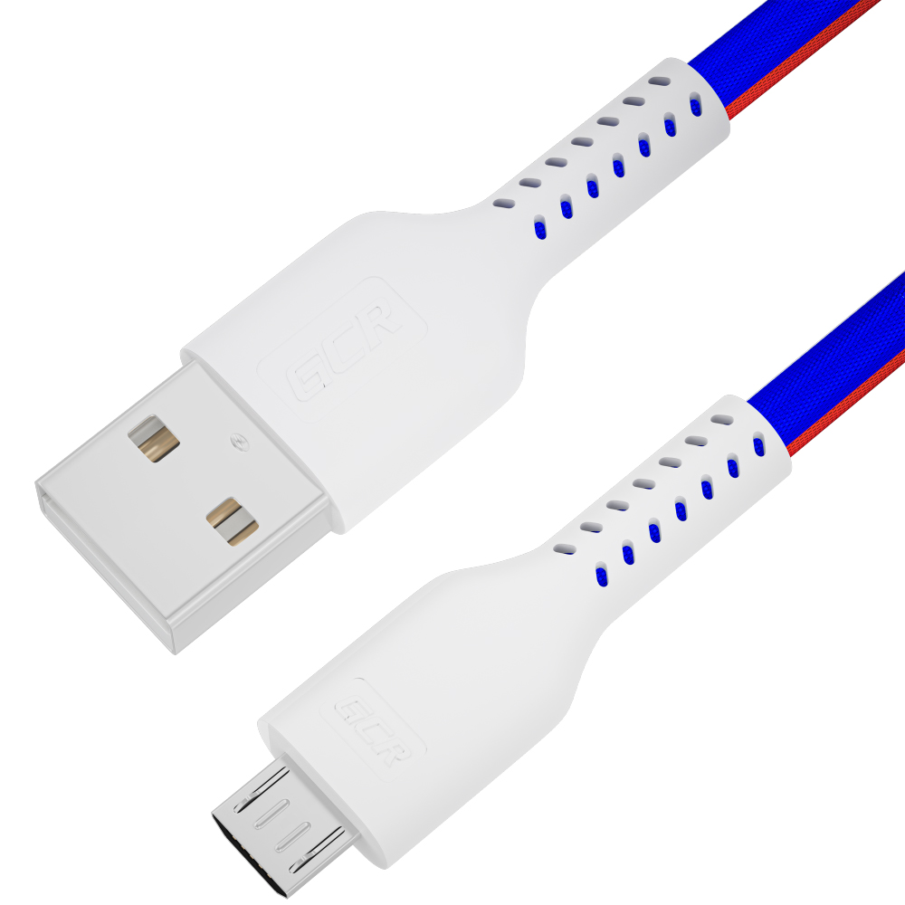 

Кабель USB(Am)-Micro USB(Bm), быстрая зарядка, 3А, 1 м, белый/синий/красный, GCR Триколор Россия GCR-UAQC10 (GCR-54973), GCR-UAQC10