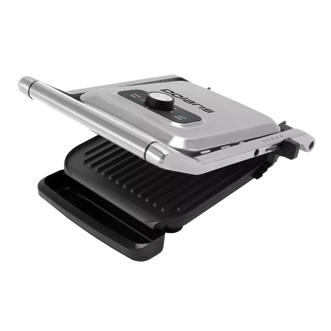 Гриль Polaris PGP 2902 2 кВт, серебристый/черный