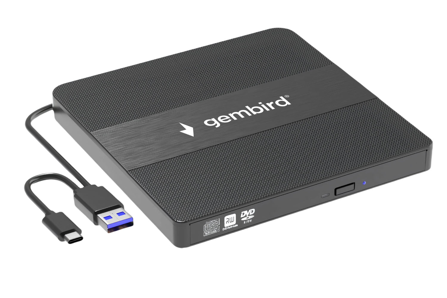 

Внешний привод DVD/CD-RW Gembird DVD-USB-03C, USB 3.0, черный, Retail (DVD-USB-03C), DVD-USB-03C