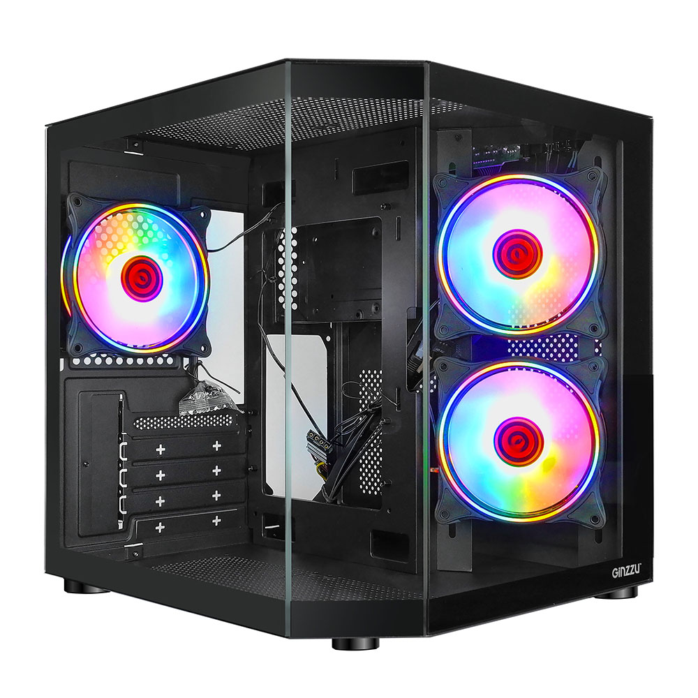 

Корпус Ginzzu V190, mATX, Mini-Tower, USB 3.0, черный, без БП (18275), V190