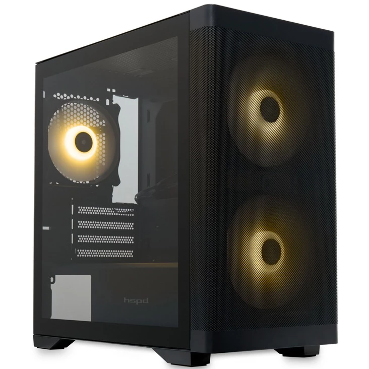 

Корпус HSPD M320, mATX, Mini-Tower, 2xUSB 3.0, RGB подсветка, черный, без БП (M320-TGBK-ARGB), M320