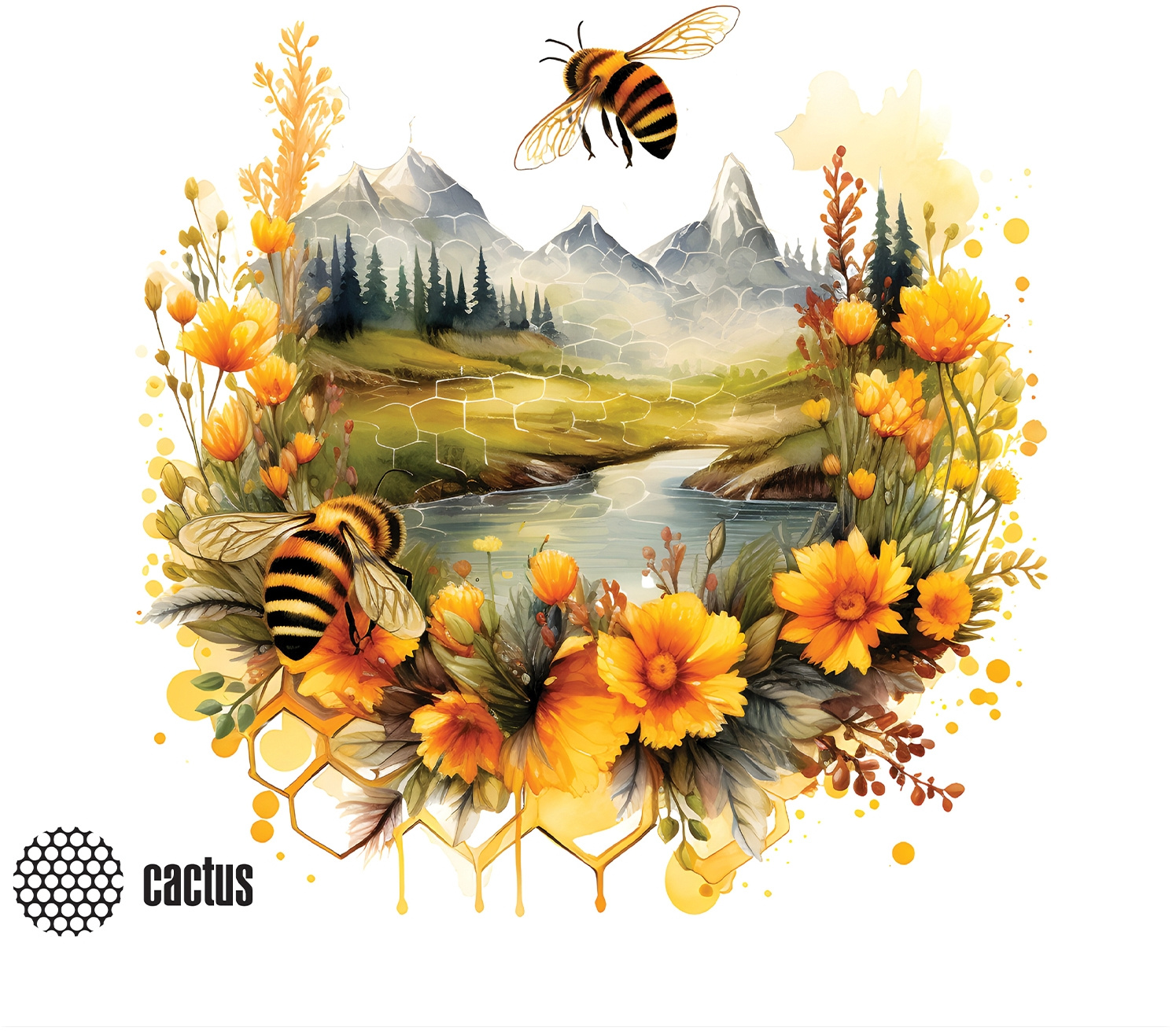 

Коврик для мыши Cactus Honeybee, игровой, 220x180x2мм, принт (CS-MP-P09XS), Honeybee