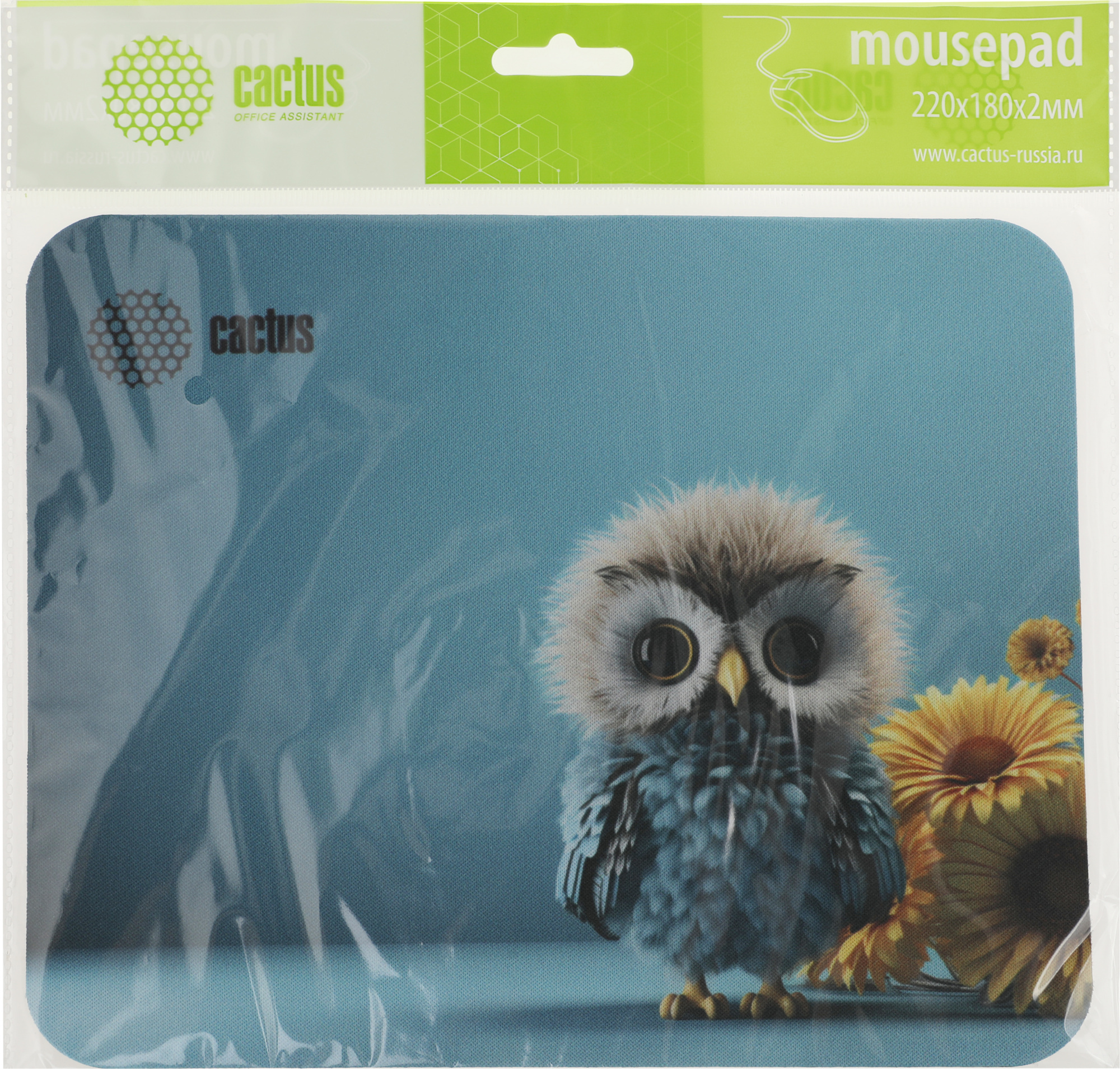 

Коврик для мыши Cactus Owl blue, игровой, 220x180x2мм, принт (CS-MPC-P07XS), Owl blue