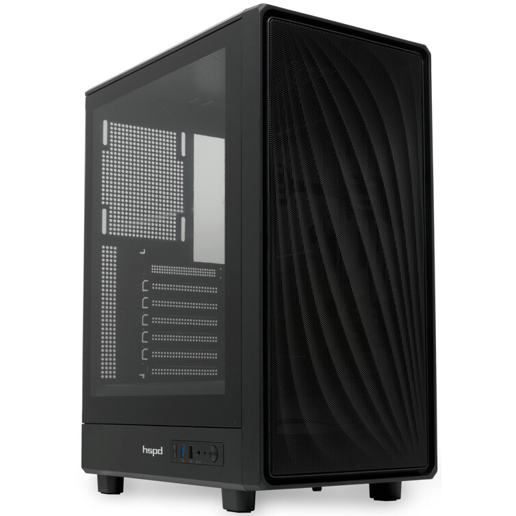 Корпус HSPD M510, Midi-Tower, без БП, черный