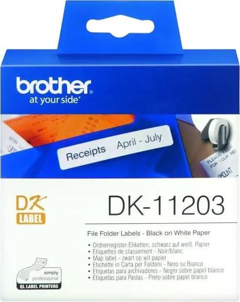 

Картридж ленточный Brother, 1.7 см x 26.4 м, черный на белом, оригинальная (DK11203)