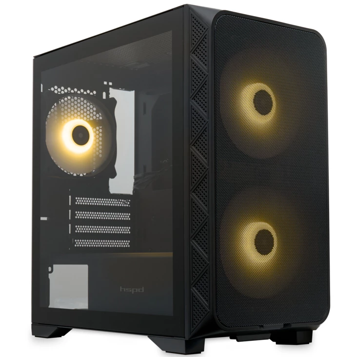 

Корпус HSPD M321, mATX, Mini-Tower, 2xUSB 3.0, RGB подсветка, черный, без БП (M321-TGBK-ARGB), M321