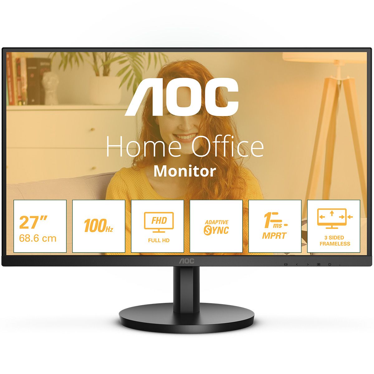 

Монитор 27" AOC 27B3HMA2 VA, 1920x1080 (16:9), 250кд/м2, 100 Гц, 4 мс, 178°/178°, VGA, HDMI, черный (27B3HMA2), 27B3HMA2