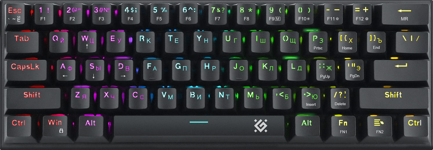 

Клавиатура проводная Defender Cairon GK-081, механическая, Outemu Red, подсветка, USB, черный (45081), Cairon GK-081