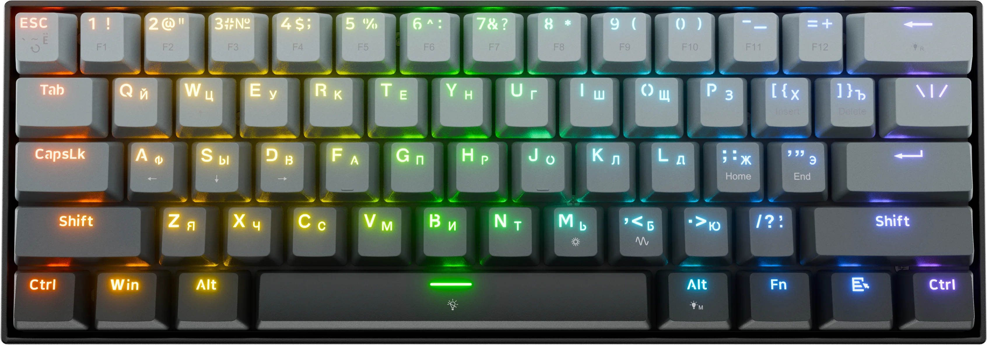 Клавиатура Redragon Fizz RT, USB, черный/серый (72300)