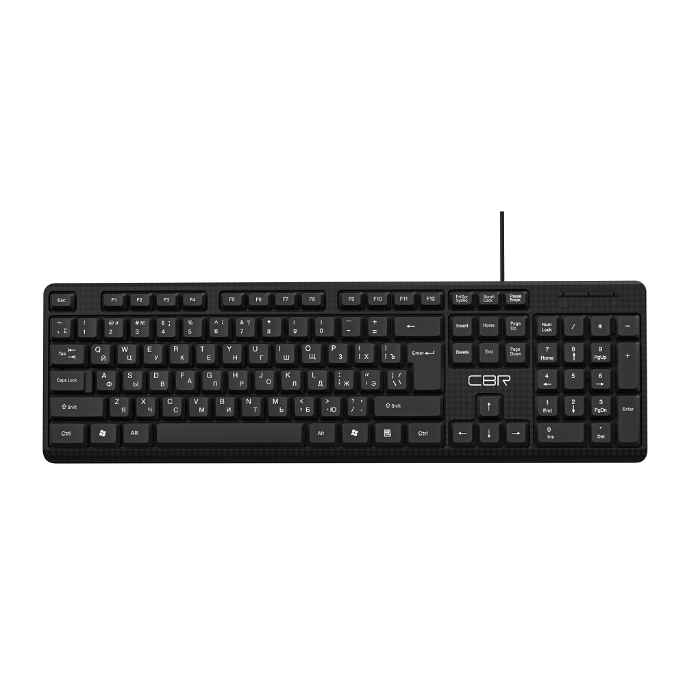 

Клавиатура проводная CBR KB 111 Carbon, мембранная, USB, черный (CBR KB 111), KB 111 Carbon