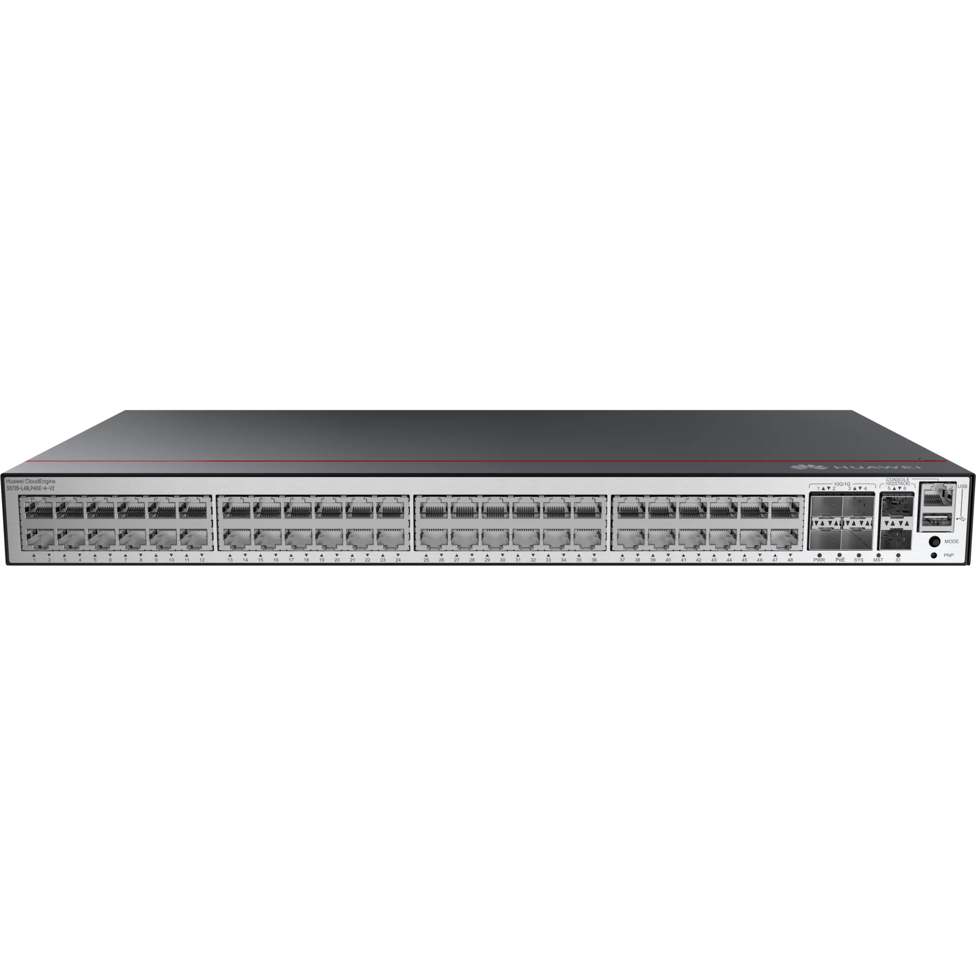 Коммутатор Huawei CloudEngine S5735-L48LP4XE-A-V2, 48x1 Гбит/с, SFP+ 4x10 Гбит/с, SFP/uplink: SFP+