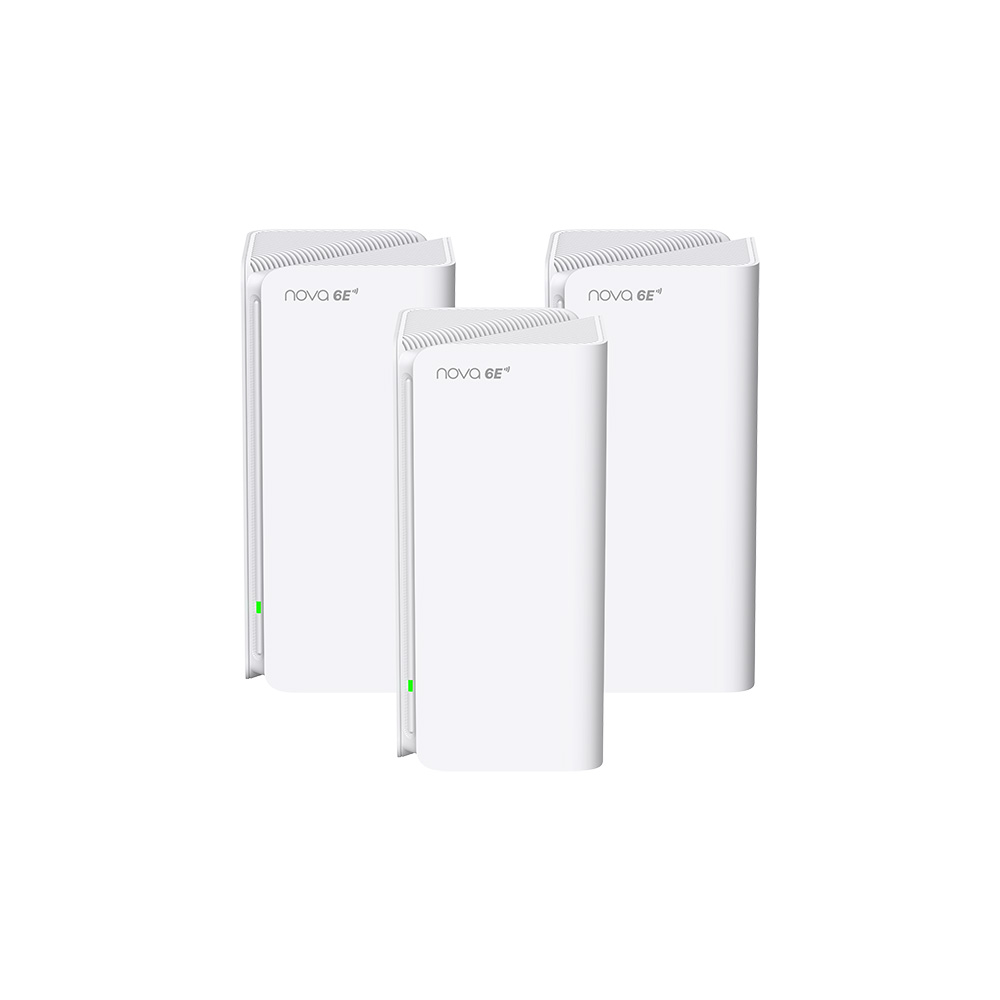 

Mesh система Tenda MX21 Pro, 802.11a/b/g/n/ac/ax, 2.4/5/6 ГГц, до 5665 Мбит/с, LAN 3x1Гбит/с, WAN 1x1 Гбит/с, внутренних антенн: 7, комплект 3 (MX21 Pro (3-pack)), MX21 Pro