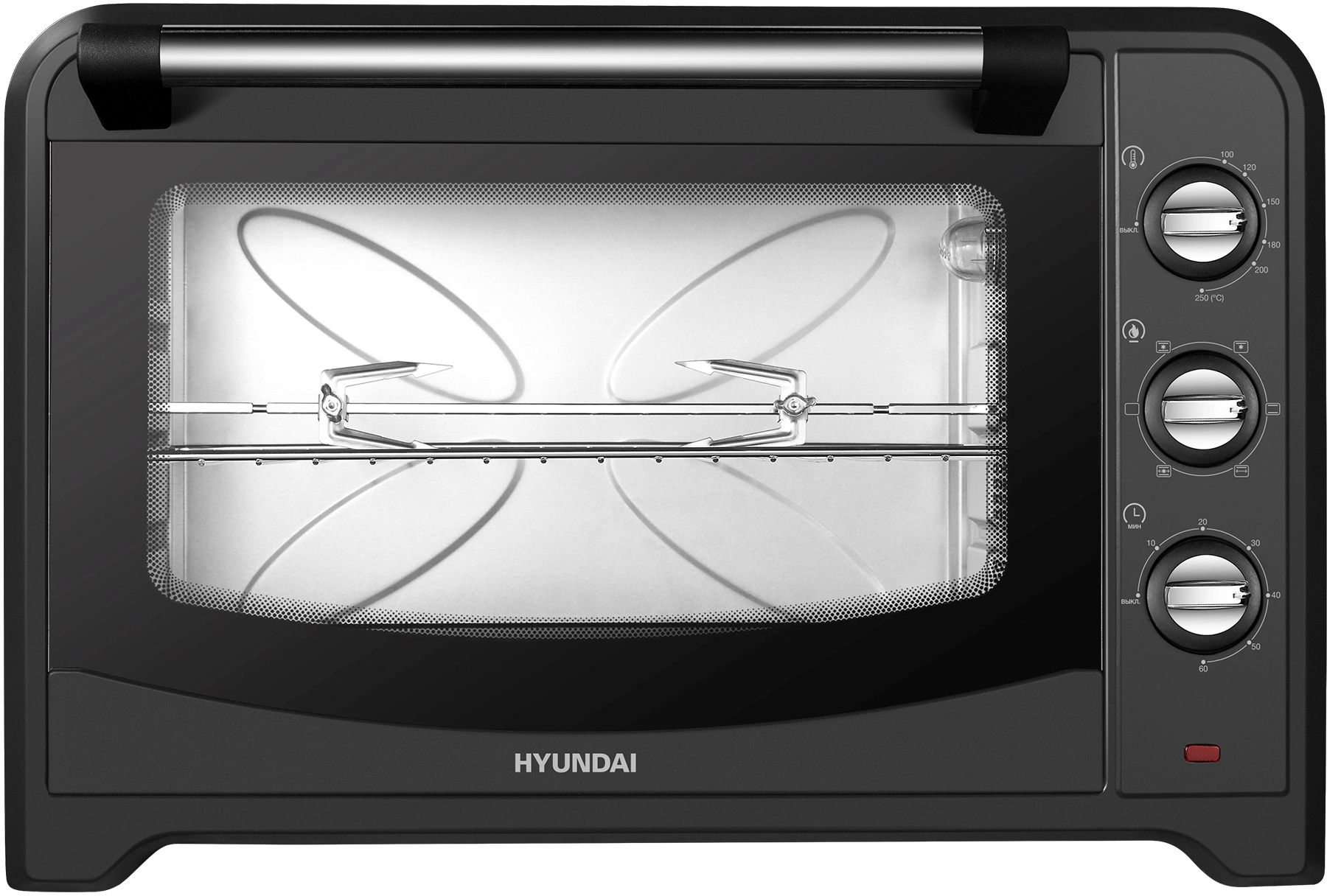 

Мини-печь Hyundai MIO-HY106 2.2 кВт, черный ( MIO-HY106), MIO-HY106