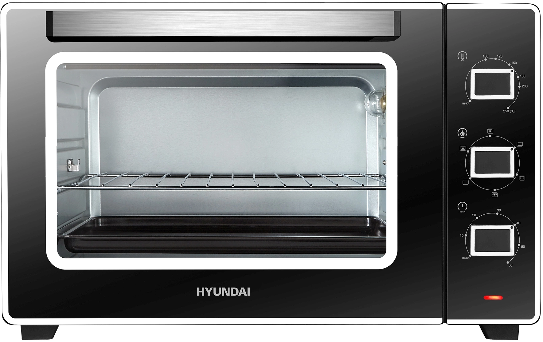 

Мини-печь Hyundai MIO-HY107 2.2 кВт, черный ( MIO-HY107), MIO-HY107