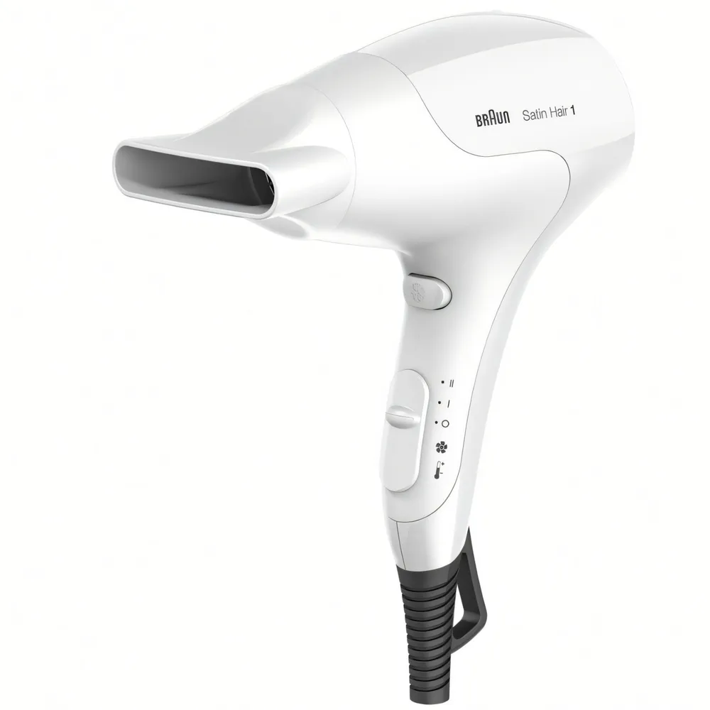

Фен Braun HD180Е 1.8 кВт, режимов: 2, насадок: 1, концентратор, белый (BRHD180E), HD180Е