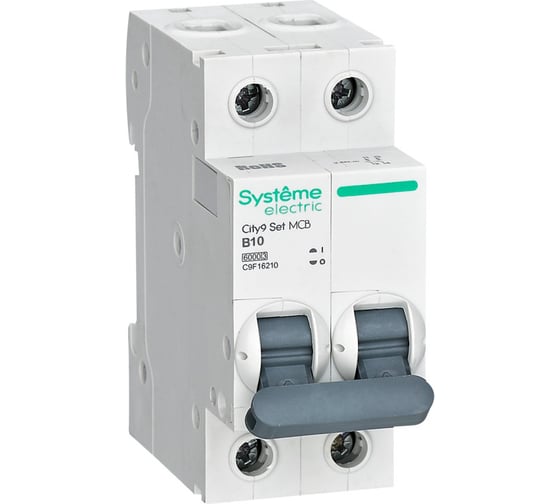 

Выключатель автоматический Systeme Electric BA City9 Set двухполюсный (2P/2П) 32А B 6 kA (C9F16232), BA
