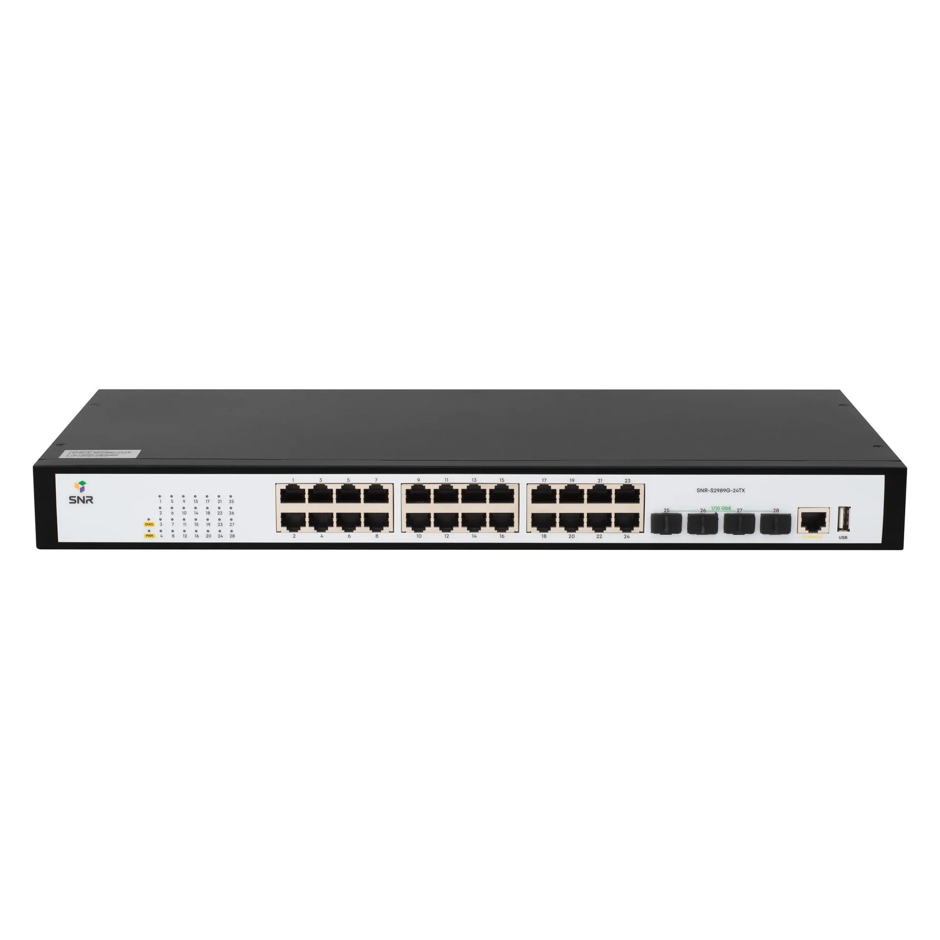 

Коммутатор SNR S2989G-24TX-2AC, управляемый, кол-во портов: 24x1 Гбит/с, кол-во SFP/uplink: SFP+ 4x10 Гбит/с, установка в стойку (SNR-S2989G-24TX-2AC), S2989G-24TX-2AC
