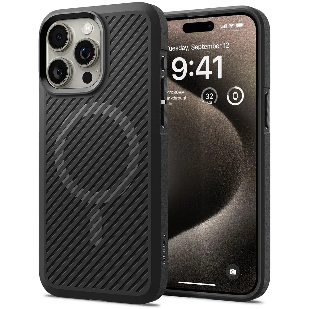 

Чехол-накладка Spigen Core Armor для смартфона Apple iPhone 15 Pro Max, TPU, черный (ACS06442)