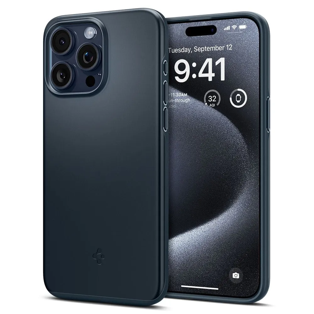 

Чехол-накладка Spigen Thin Fit для смартфона Apple iPhone 15 Pro, поликарбонат, серый (ACS06688)