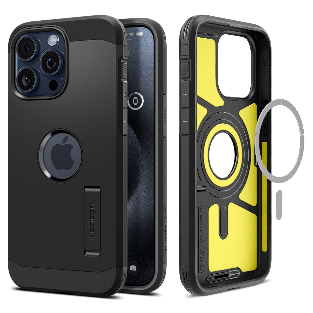

Чехол-накладка Spigen Tough Armor для смартфона Apple iPhone 15 Pro Max, поликарбонат/термопластичный полиуретан (TPU), черный (ACS06594)