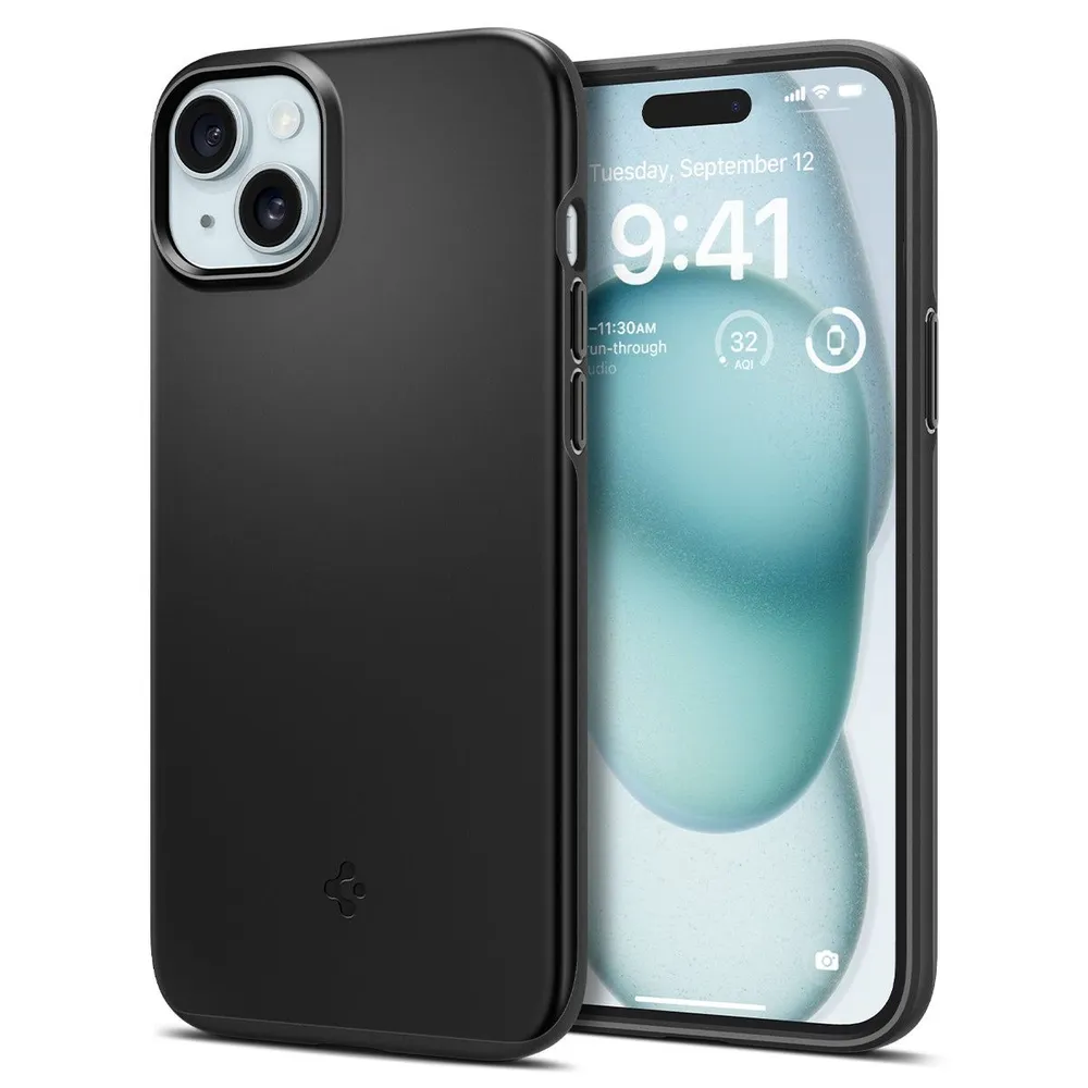 

Чехол-накладка Spigen Thin Fit для смартфона Apple iPhone 15, поликарбонат, черный (ACS06776)