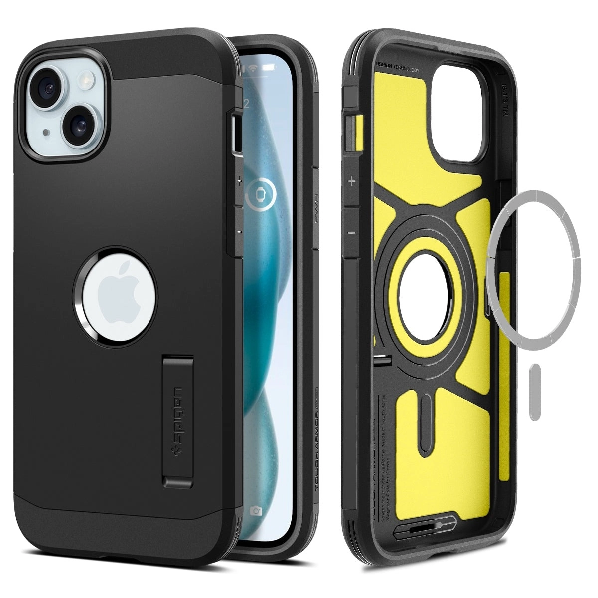 

Чехол-накладка Spigen Tough Armor для смартфона Apple iPhone 15, поликарбонат/термопластичный полиуретан (TPU), черный (ACS06811)
