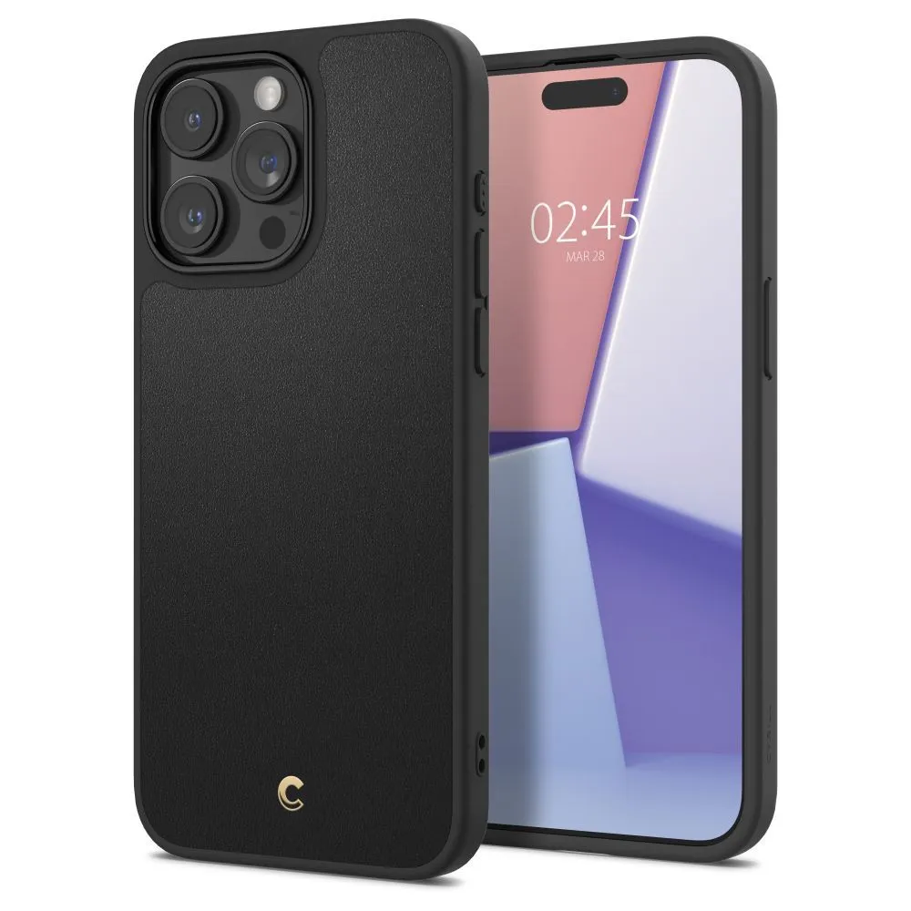 

Чехол-накладка Spigen Kajuk Mag для смартфона Apple iPhone 15 Pro, полиуретановая кожа, поликарбонат, черный (ACS06769)