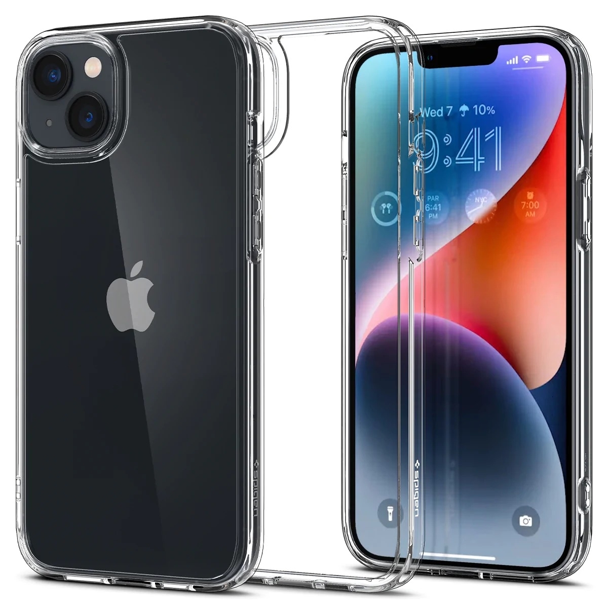 

Чехол-накладка Spigen Ultra Hybrid для смартфона Apple iPhone 14 Plus, поликарбонат/термопластичный полиуретан (TPU), разноцветный (ACS04894), Прозрачный