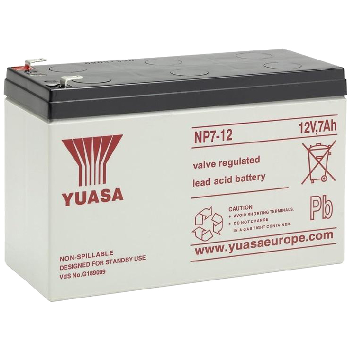 

Аккумуляторная батарея Yuasa NP7-12, 12V 7Ah, Белый, NP7-12